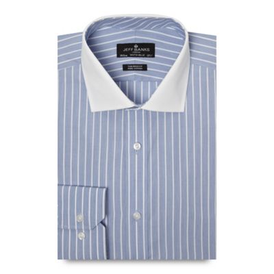 Jeff Banks Designer blue bold striped tailored fit shirt